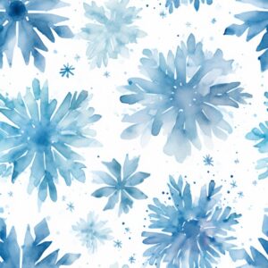 Winter Watercolor Snowflake Delicacy Seamless Pattern