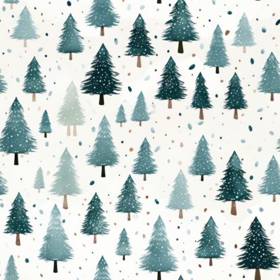 Winter Wonderland Christmas Trees Seamless Pattern