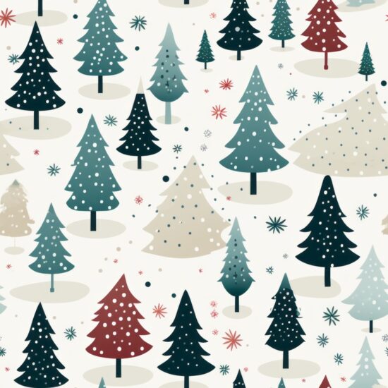 Winter Wonderland Trees Seamless Pattern