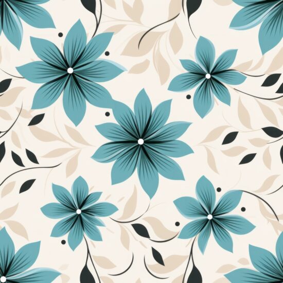 Woodcut-inspired Floral Delight Seamless Pattern