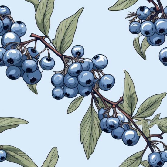 Zen Blueberry Delight Seamless Pattern