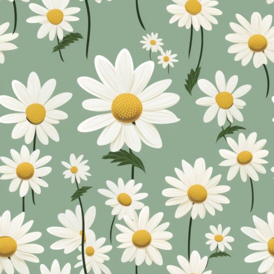 Zen Daisy Delight Seamless Pattern