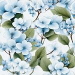 Zen Hydrangea Floral Design Seamless Pattern