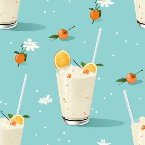 Zen Milkshake Beverage Seamless Pattern