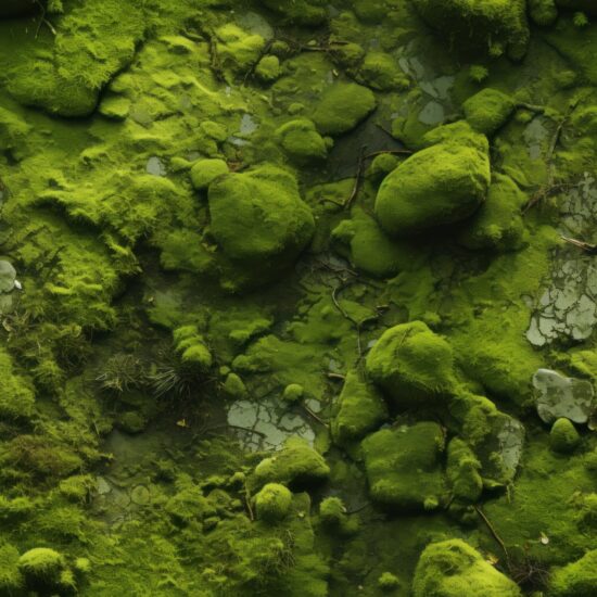 mystical green moss wonderland Seamless Pattern