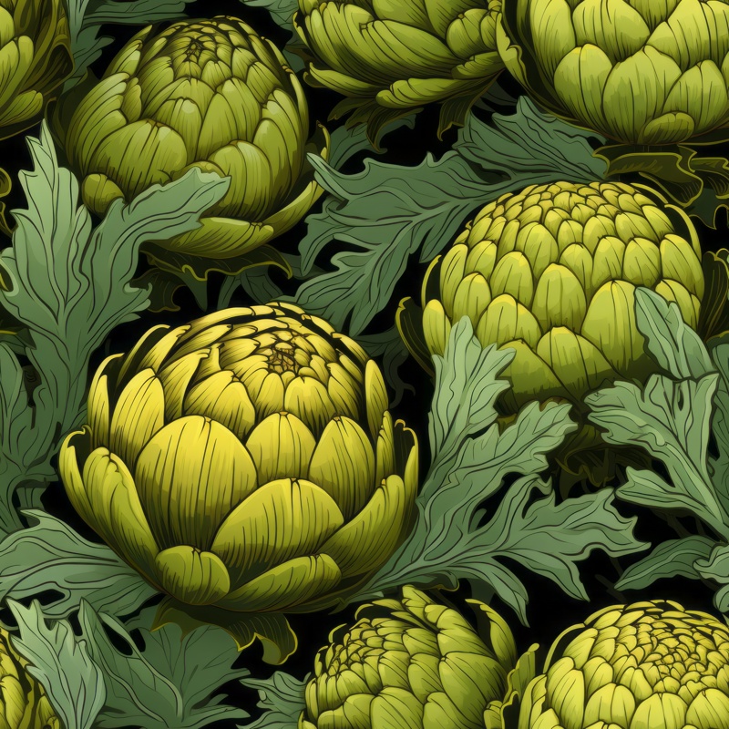 Abstract Artichoke Delight Seamless Pattern