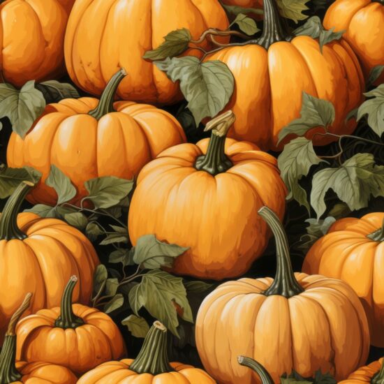Acrylic Harvest: Pumpkin Delights Seamless Pattern