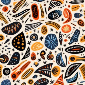 Ancient Fusion Rock Art Pattern Seamless Pattern