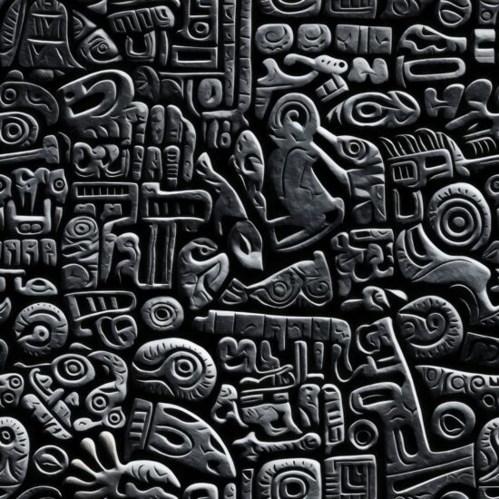 Ancient Stone Carvings Delight Seamless Pattern