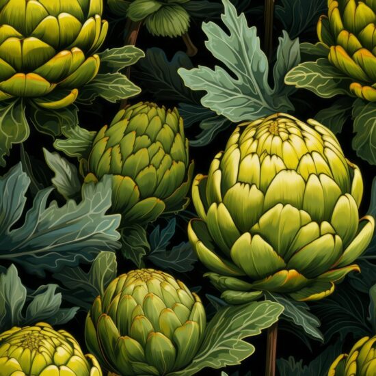 Artichoke Harvest: Fresh and Vibrant Seamless Pattern