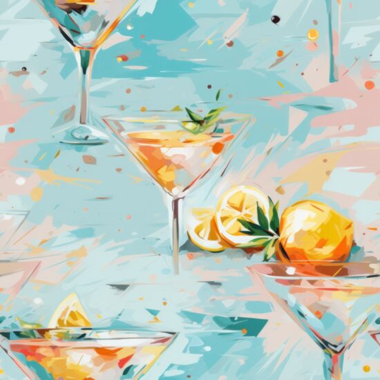 Artistic Martini Impressions Seamless Pattern