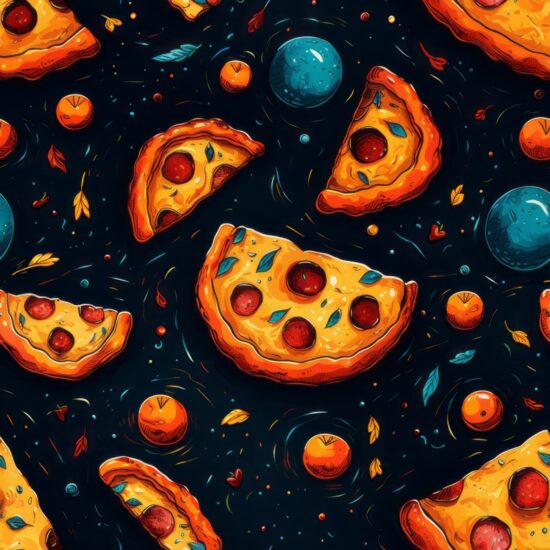 Artistic Pizza Expressions Seamless Pattern