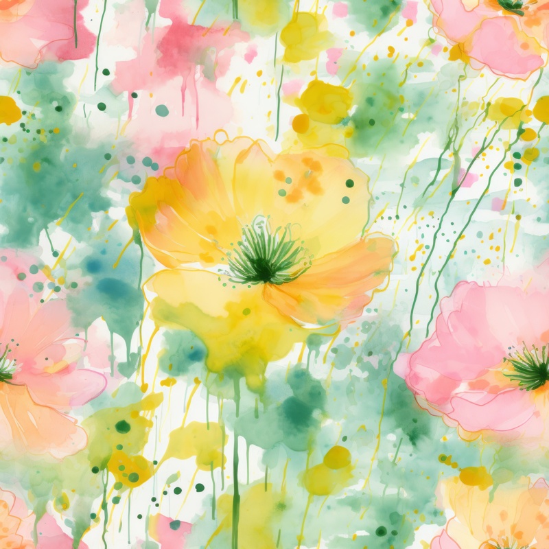 Blossom Brushstrokes: Fresh Spring Floral Seamless Pattern