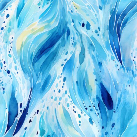 Blue Watercolor Brushstrokes Seamless Pattern