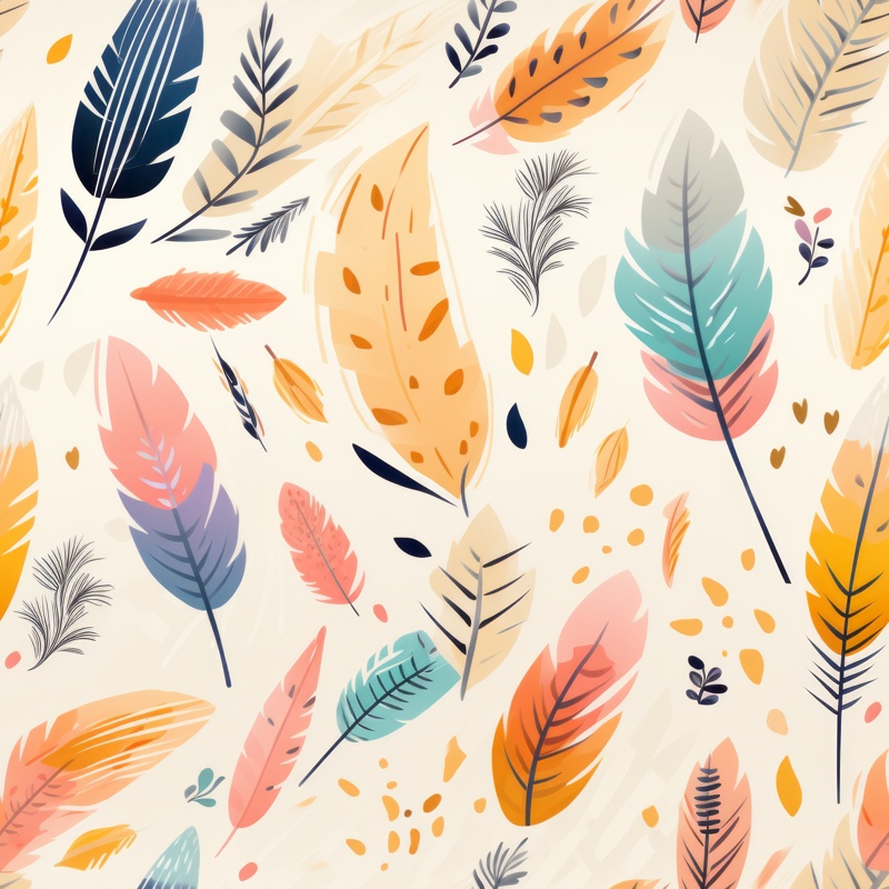 Bohemian Watercolor Flourish Seamless Pattern