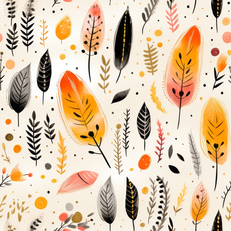 Boho Chic Watercolor Foliage Seamless Pattern