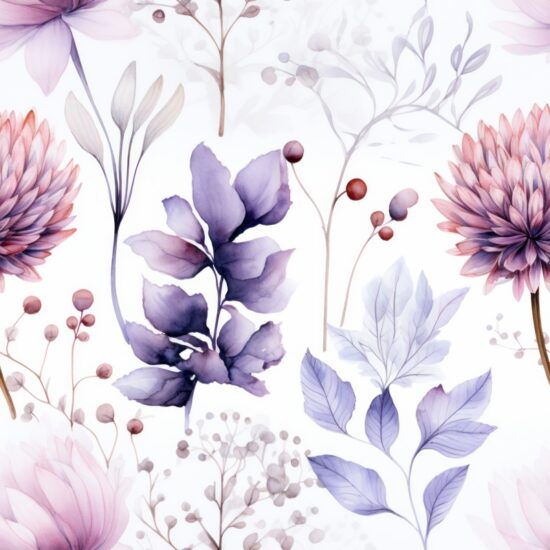 Botanical Bliss - Watercolor Floral Delights Seamless Pattern