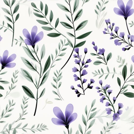 Botanical Lavender Illustration: Fresh and Serene Floral Seamless Pattern