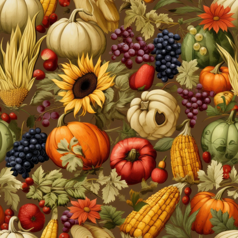 Bountiful Harvest Seamless Pattern