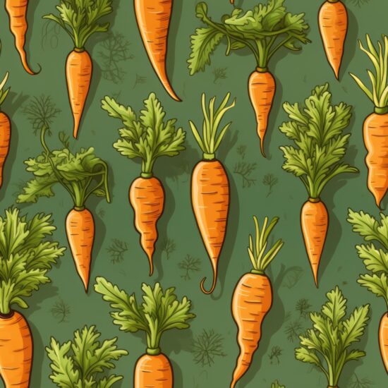Cartoon Carrot Patch Vibrancy Seamless Pattern