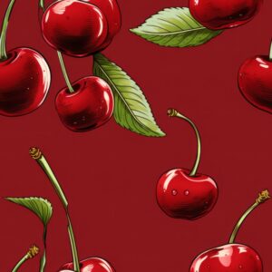 Cartoon Cherry Delight Seamless Pattern