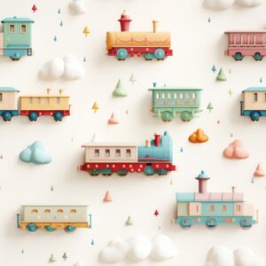 Choo Choo Train Delight Seamless Pattern