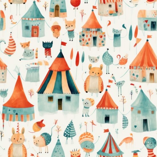 Circus Extravaganza Seamless Pattern