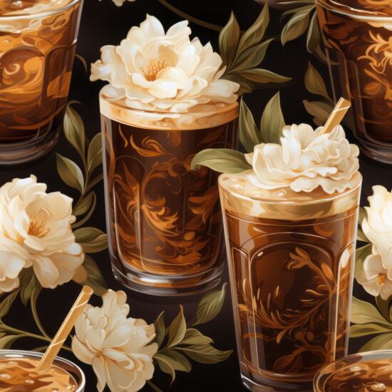 Coffee Chic: Baroque Bistro Vibes Seamless Pattern