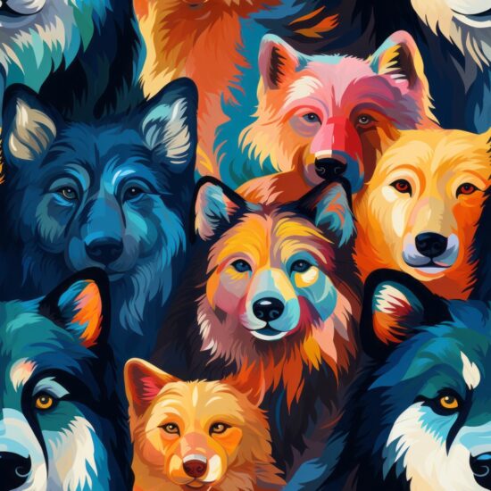 Colorful Animal Renditions Seamless Pattern