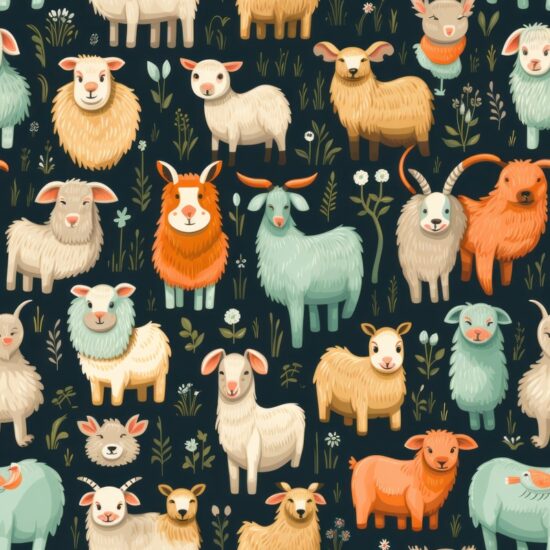 Cozy Farm Friends Seamless Pattern