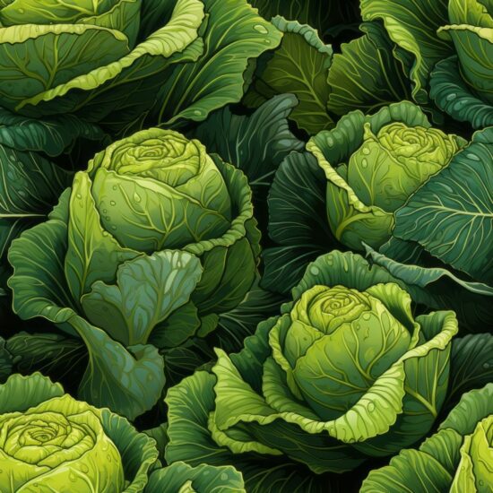 Crisp Cabbage Garden Seamless Pattern