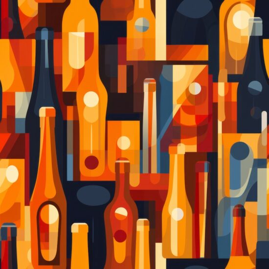 Cubist Beer Bottle Art Pattern Seamless Pattern