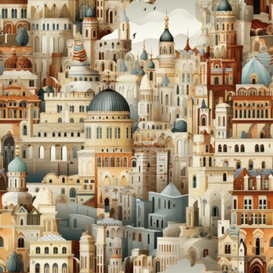 CulturaBlend City Architecture Seamless Pattern
