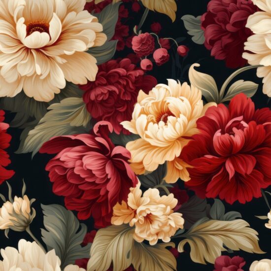 Dahlia Revival Seamless Pattern