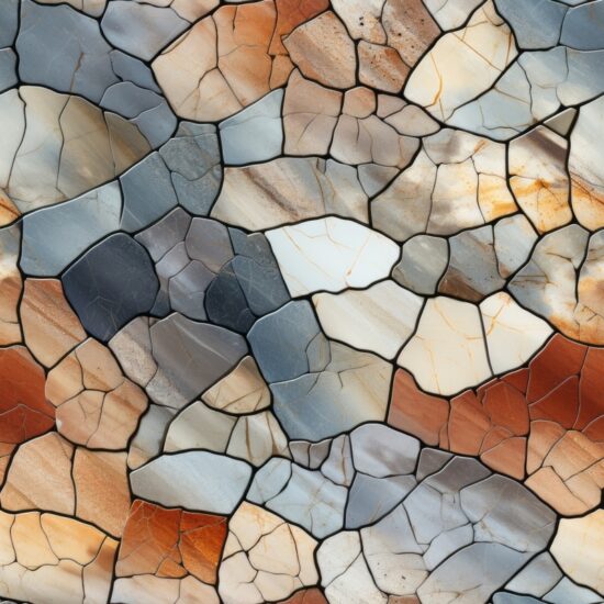 Earthly Mosaic Pathways Seamless Pattern