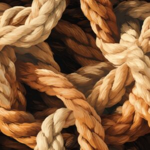 Earthy Brown Nautical Rope Art Seamless Pattern