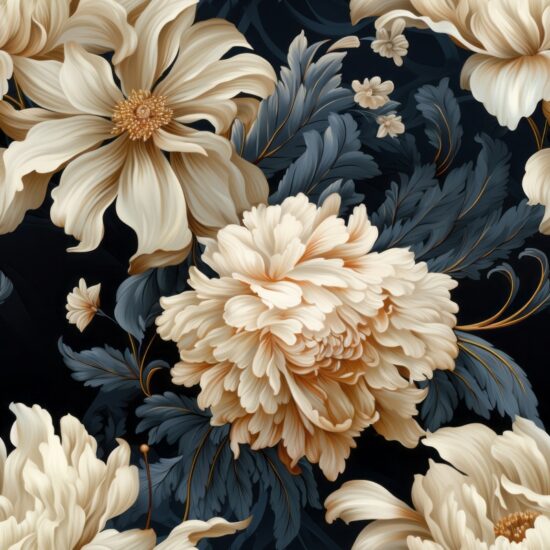 Elegant Blooming Baroque Seamless Pattern