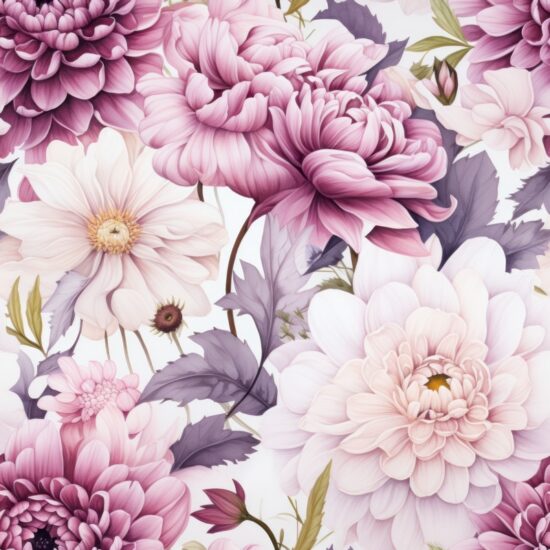 Elegant Blooms - Watercolor Dahlia Delight Seamless Pattern