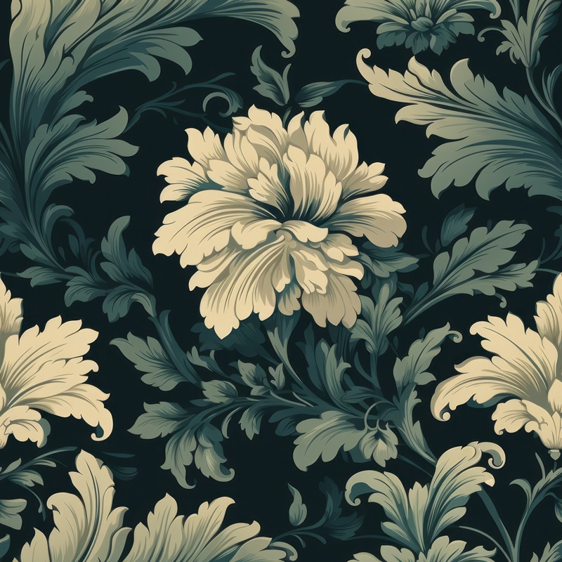 Elegant Floral Vintage Wallpaper PTN 003014 pattern design