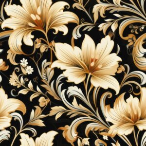 Elegant Irish Cream Floral Seamless Pattern