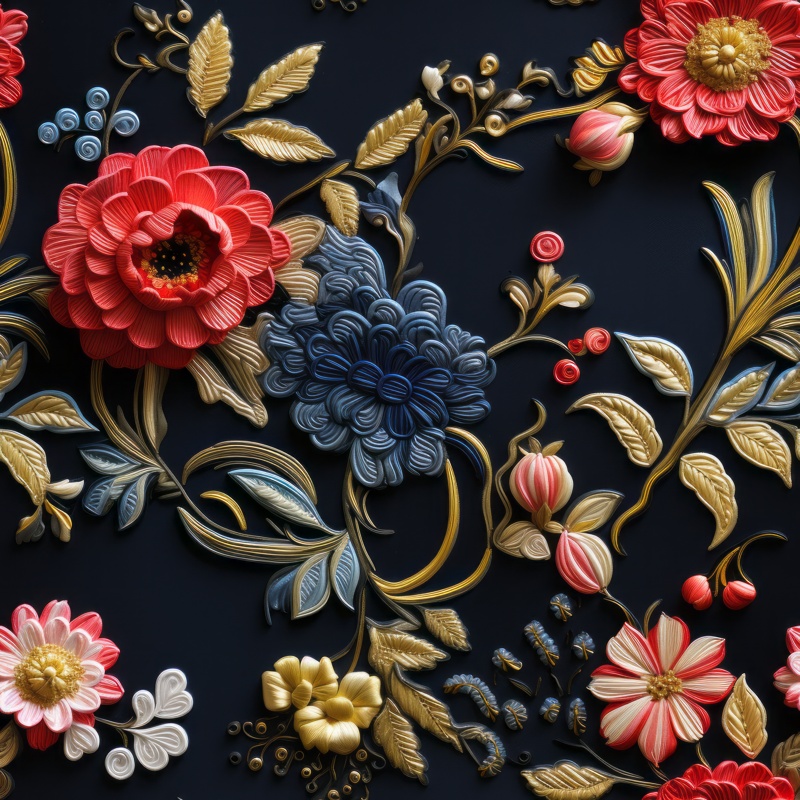 Embroidery Fusion Floral Dahlia PTN 003765 pattern design