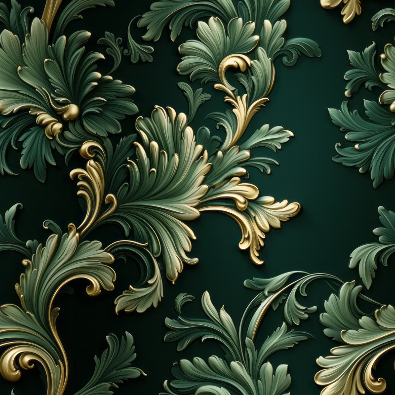 Emerald Elegance Wallpaper Seamless Pattern