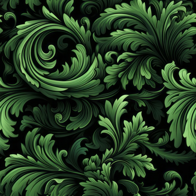 Emerald Garden Victorian Design Seamless Pattern