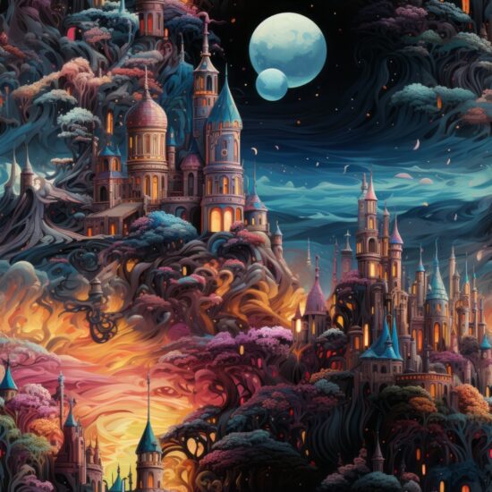Enchanting Castle Dreams Seamless Pattern