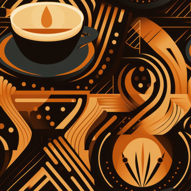 Espresso Art Deco Elegance Seamless Pattern
