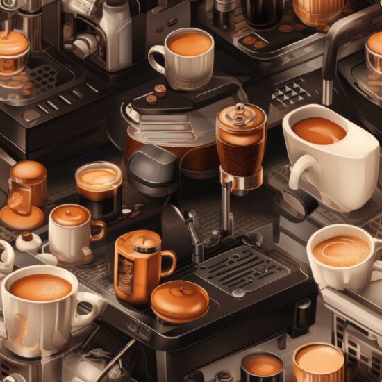 Espresso-themed Realism Pattern Seamless Pattern