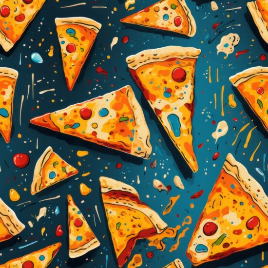 Expressive Pizza Art Pattern Seamless Pattern