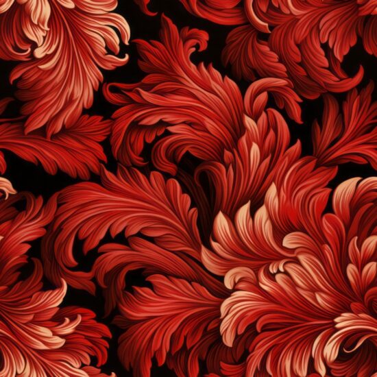 Fiery Floral Wallpaper: Traditional Infusion Seamless Pattern
