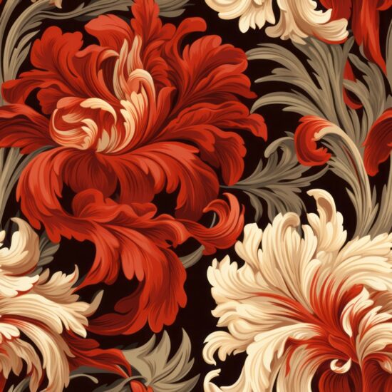 Fiery Victorian Floral Home Pattern Seamless Pattern