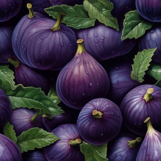 Figs in Realistic Art Style Seamless Pattern